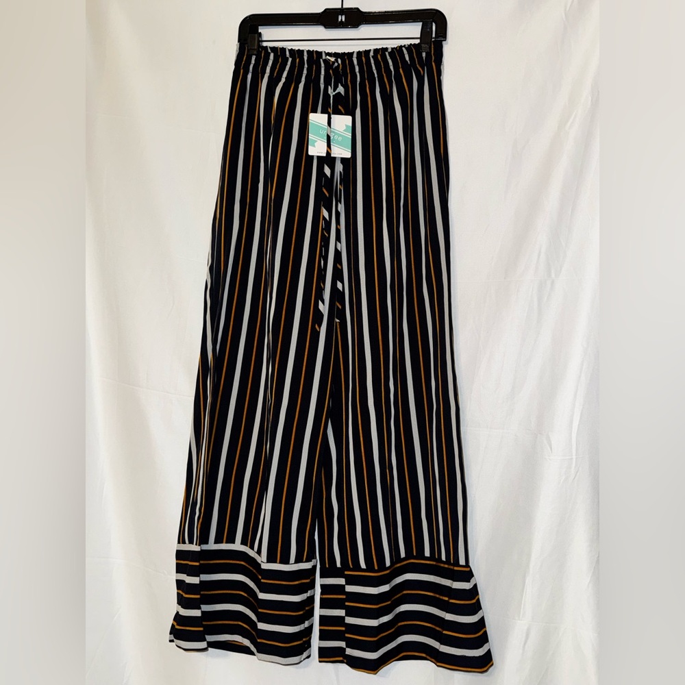 Umgee Navy and Mustard Stripe Pants